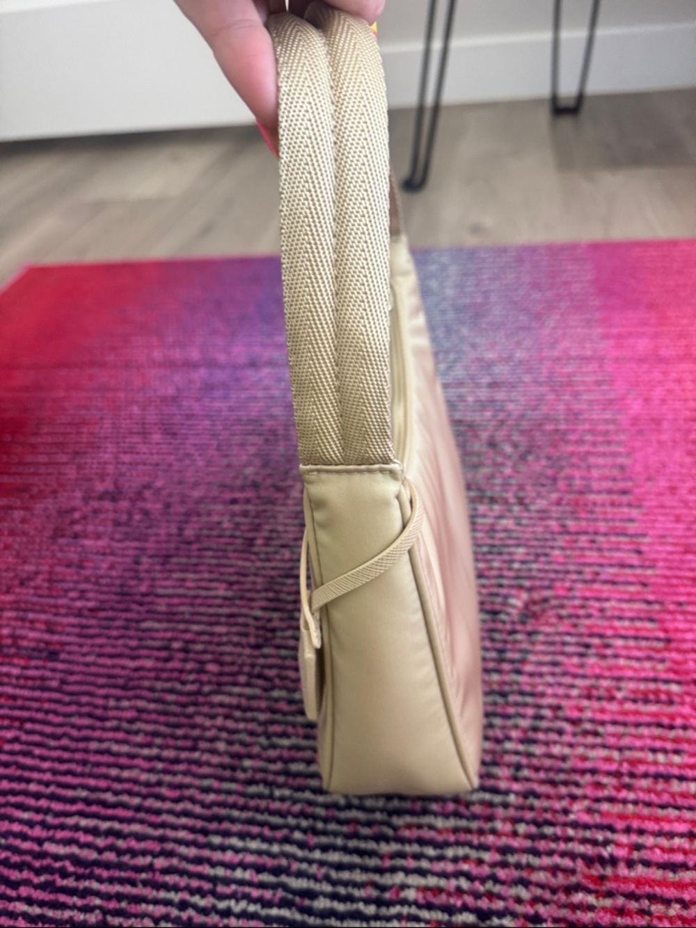 Prada Beige Nylon Shoulder Bag with Leather Tag- re-edition 2000 - Picture 9 of 9